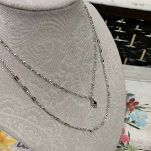 Halogen Dual Layer Diamond Shaped Charm Necklace - Picture 4 of 5